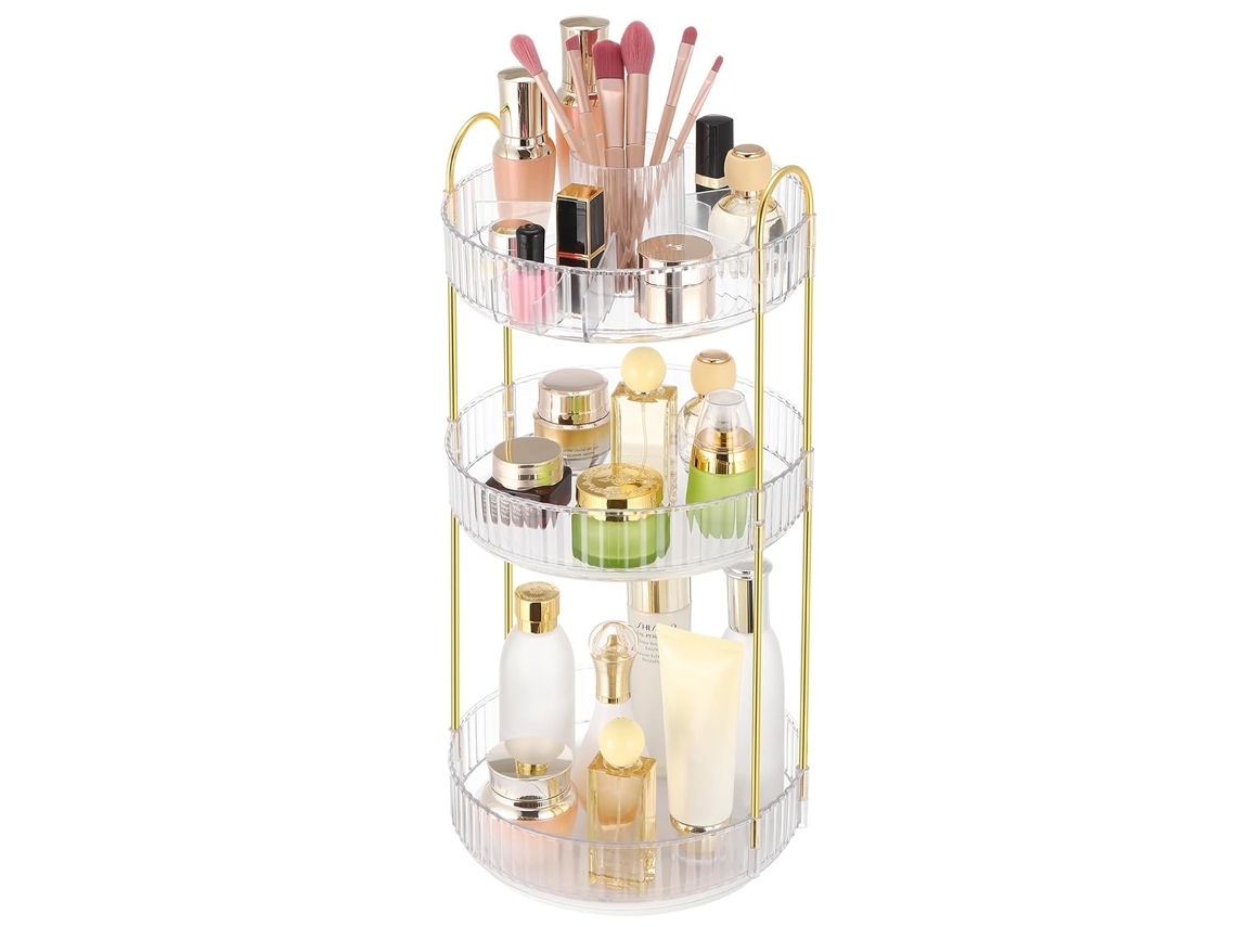 Organizador de maquillaje giratorio 360, 3 capas, gran capacidad NEVEANCE