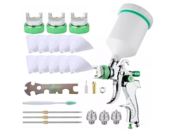 Kit De Pintura Automotriz Hvlp De Alimentación Por Gravedad Con Boquillas De 1,4/1,7/2,0 Mm Y Vaso De 600 Cc