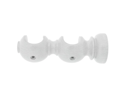 Soporte madera liso abierto doble 20x118 mm. blanco