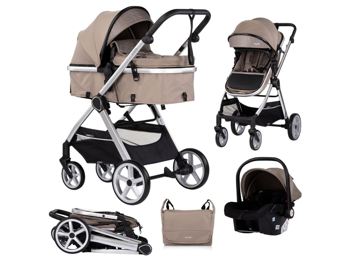 Carrito De Bebé Trío Convertible Vista De Chipolino Hasta 22 Kg - Tiramisu