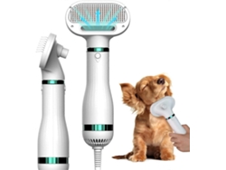 Secador de pelo portátil 3 en 1 para perros, con cepillo y temperatura ajustable. Elimina el pelo automáticamente con solo pulsar un botón. Ideal para peinar.