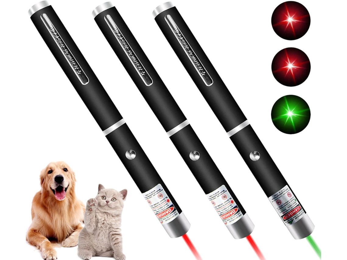 Paquete De 3 Juguetes Láser Para Gatos Puntero Láser Rojo Y Verde Juguetes Para Gatos Para Interiores Puntero De Luz Láser Gertiz