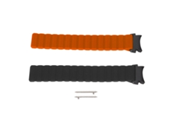 2pcs Pulseira De Relógio Magnética Ajustável De Silicone Para Samsung Galaxy Watch 4 Classic 44mm Preto Laranja