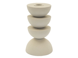 Candelabro Mf742, Metal, Beige, 9x9x15 Cm, Epikasa