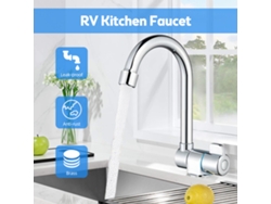 Grifo de cocina plegable, cromado, de acero inoxidable, giratorio 360°