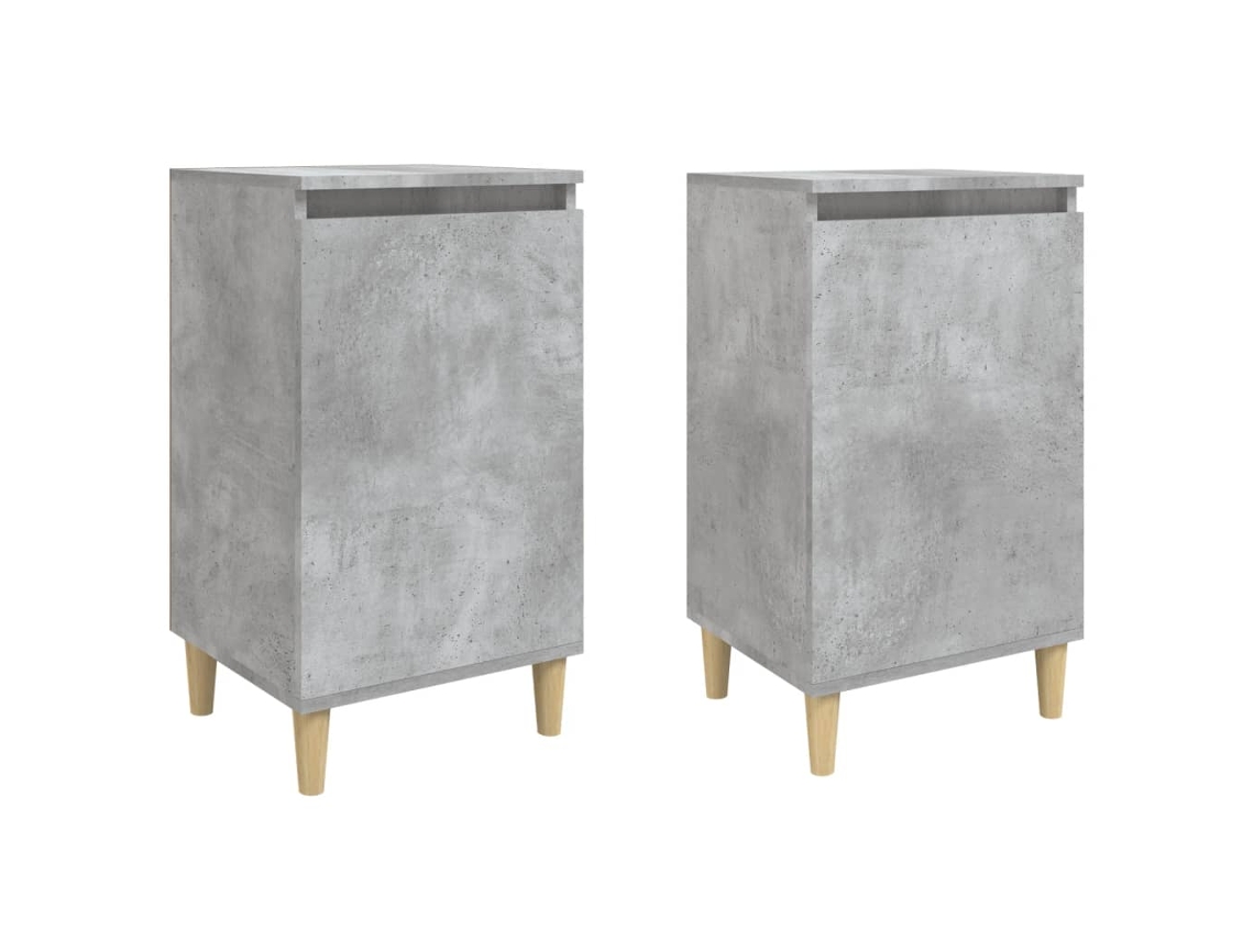 Mesitas de Noche 2 Pzs Derivados de Madera Gris Cemento