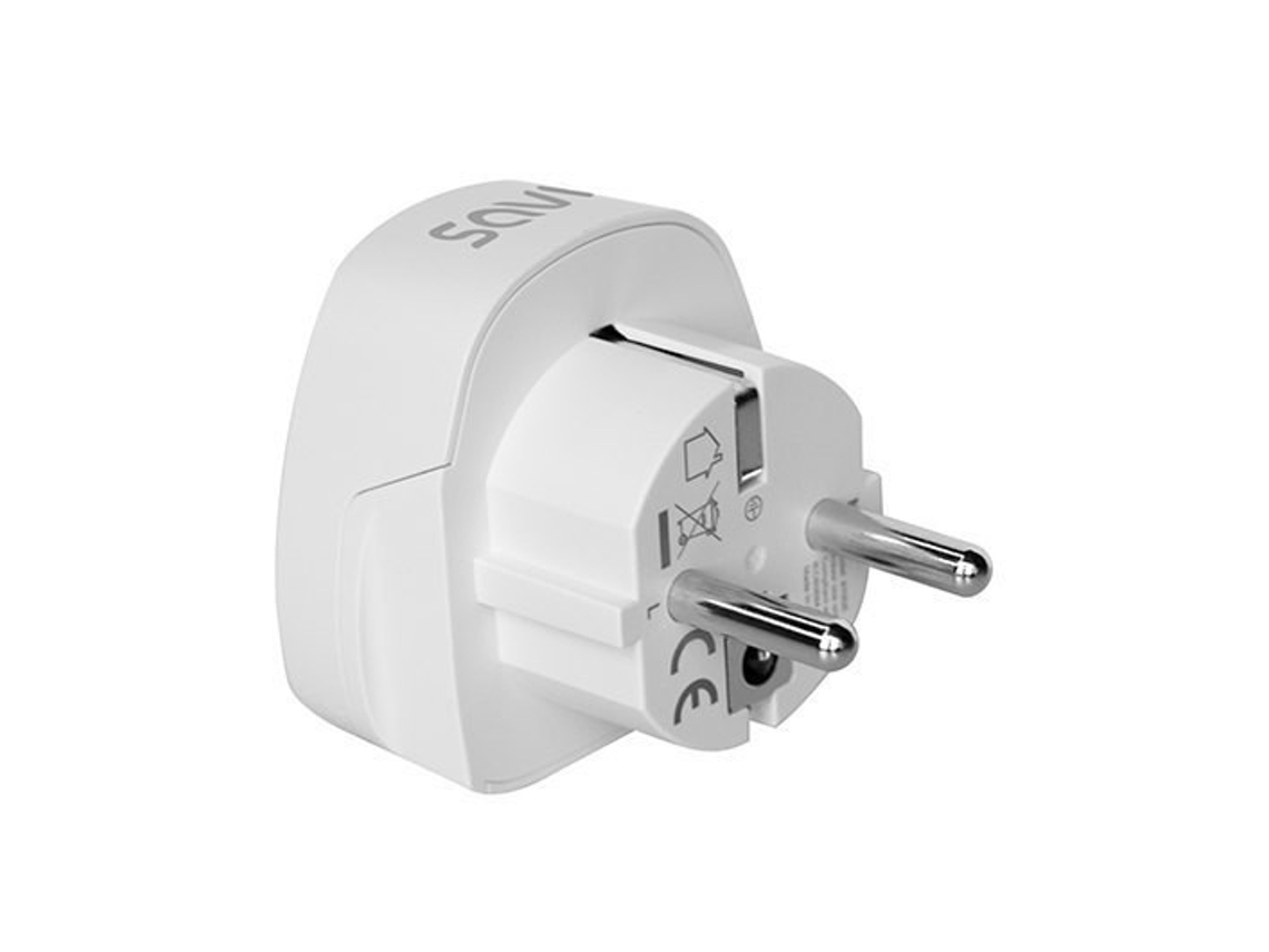 Adaptador de enchufe de viaje de Reino Unido a España Savio AP 02