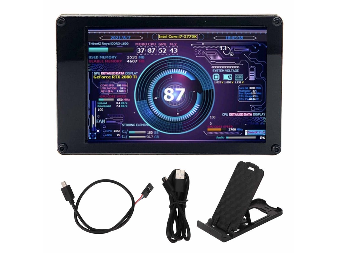 Monitor de temperatura USB de 3,5 pulgadas para PC, Aida64, CPU, RAM, sensor y pantalla para Raspberry Pi, Linux y Windows.