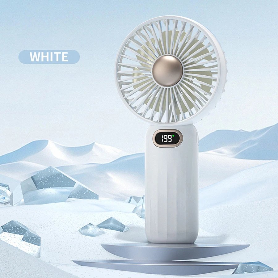 Ventilador De Mano (blanco) De Alta Velocidad Con 199 Velocidades Y Función De Carga Mini Usb Portátil, Compacto Y Portátil.