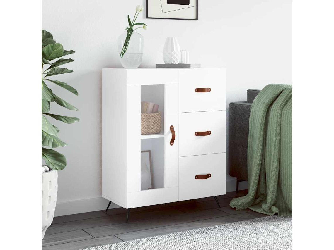 Aparador De Madera De Ingeniería Blanco 69,5x34x90 Cm