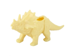 Maceta de Triceratops con forma de animal, cactus y suculentas, decoración de jardín (amarilla)
