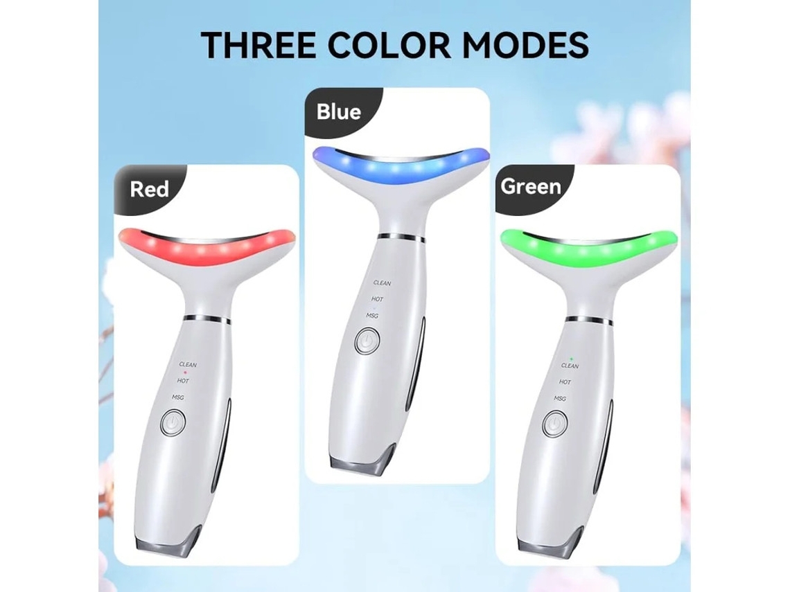 Masajeador Facial De Cuello Masajeador Facial Para Doble Mentón 3 Modos Herramienta De Escultura Facial Con Vibración Blanca Yizhood