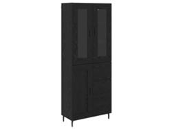 Maison Exclusive - Aparador Alto Con Cajón 2 Pcs Roble Negro Madera De Ingeniería