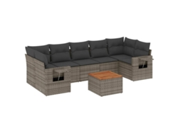 Maison Exclusive - Set De Sofás De Jardín 8 Pzas Y Cojines Ratán Sintético Gris