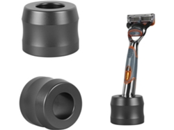 Suporte Barbear Alumínio 2 Pcs, Fixação Parede, Cinza ZYBLSSBB