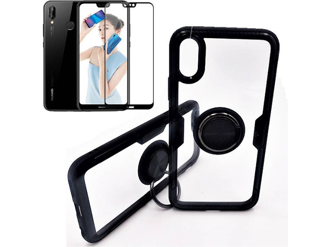 Kit Carcasa y Protector Cristal 5D Huawei P20 Lite Clear Armor Transparente