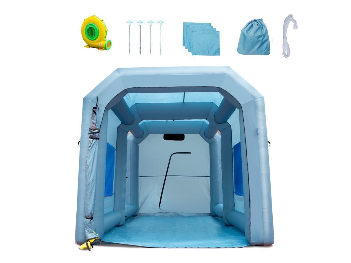 Cabina de Pintura Inflable 4x2,95x2,75m con Filtros, Estructura Reforzada y PVC Tekmaquinas