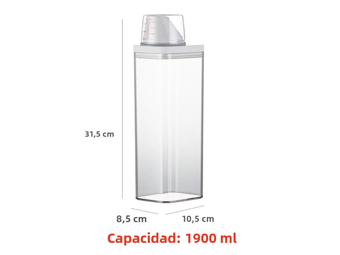 MDUG Recipiente hermético para alimentos, caja de plástico con cuchara (1900 ml)
