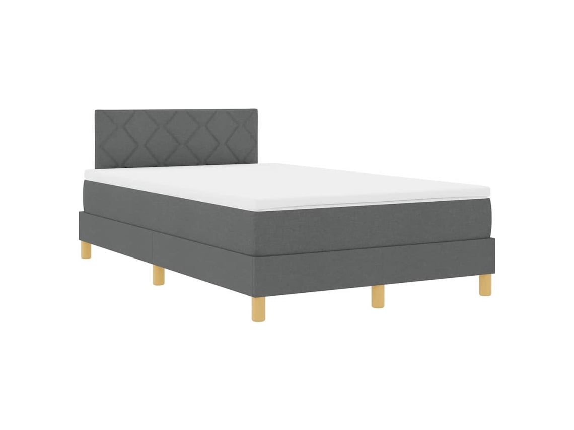 Maison Exclusive - Cama Box Spring Led Con Colchón Gris Oscuro 120 X 190 Cm Tela