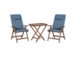 Conjunto Bistro Beliani Amantea Premium De Madeira De Acácia Castanho 68x45x73