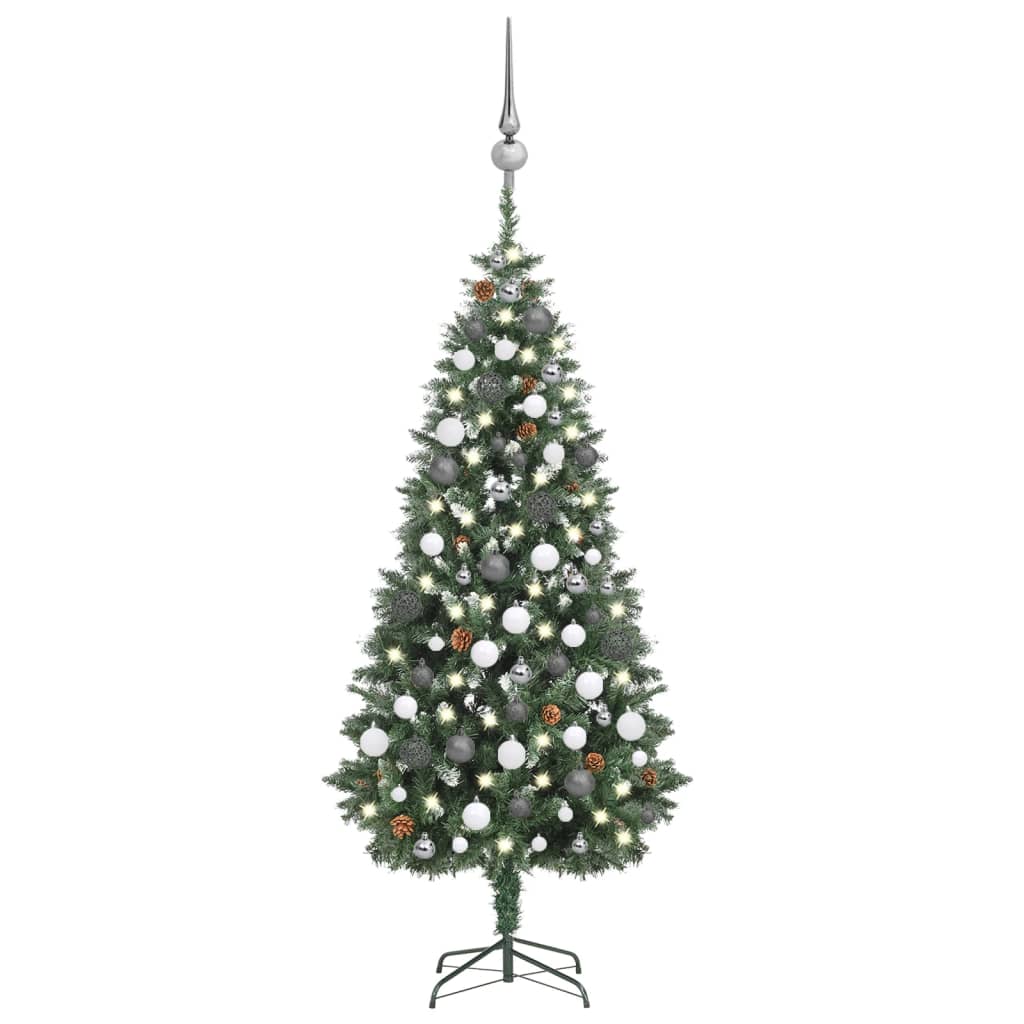 Árbol De Navidad artificial con led y piñas 180 cm vidaxl luces verde 14x18