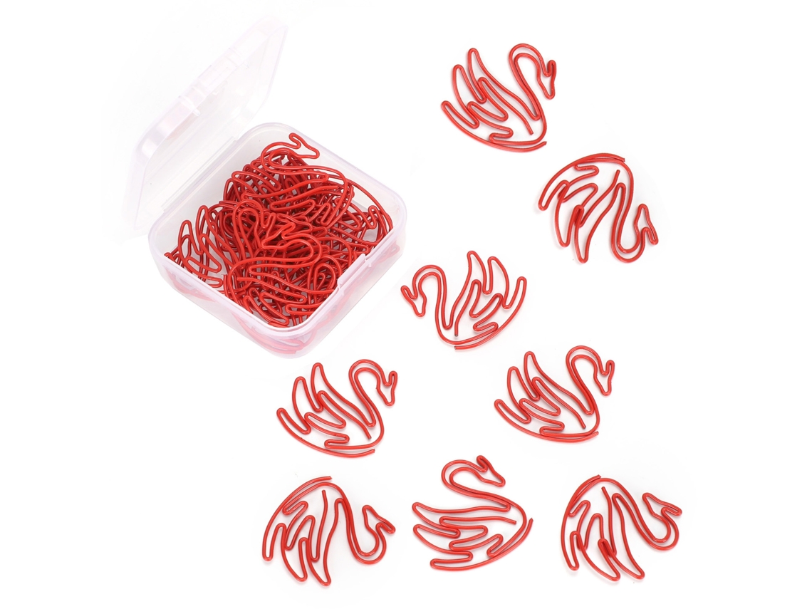 20 Clips De Papel Animados Forma De Cisne Creativos De Metal Para Manualidades Decoración Rojo
