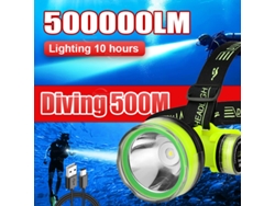 Linterna frontal de buceo profesional 2024, LED de alta potencia, sumergible hasta 500 m, IPX8, Viewleaf Fishing