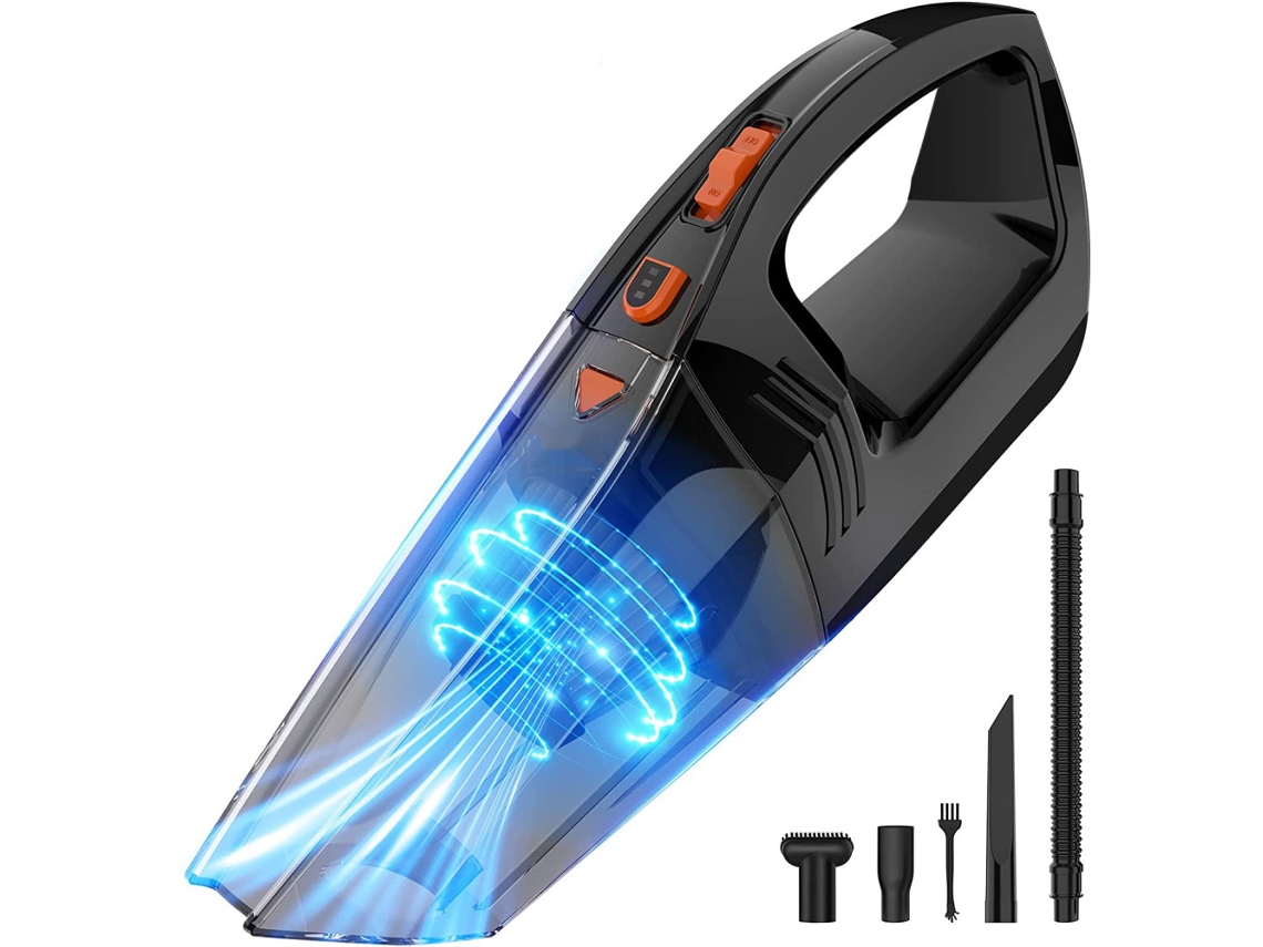 HYMNORA Aspiradora de Mano Inalámbrica 8000Pa 120W 3000mAh con Linterna LED
