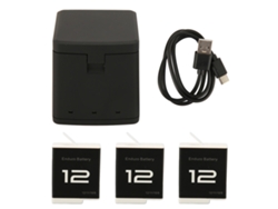Cargador De Baterías Para Cámara De 3 Canales Con 3 Baterías Recargables De Iones De Litio De 1800 Mah.