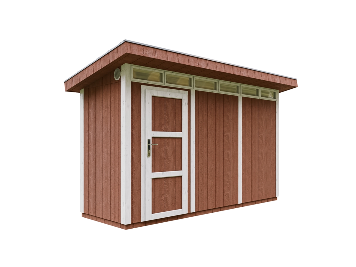 Caseta Jardin paneles a base de Madera LP SmartSide 4,3 m2 con Suelo y Baldosas Bituminosas - L161xA412xA239 cm - TIMBELA M902 - REDWOOD RED