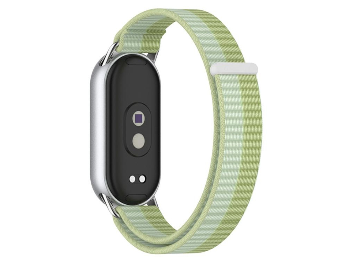 Bracelete Para Xiaomi Smart Band 10/9/8/nfc - Nylon Trançado - Conector De Metal Verde Menta Oficial