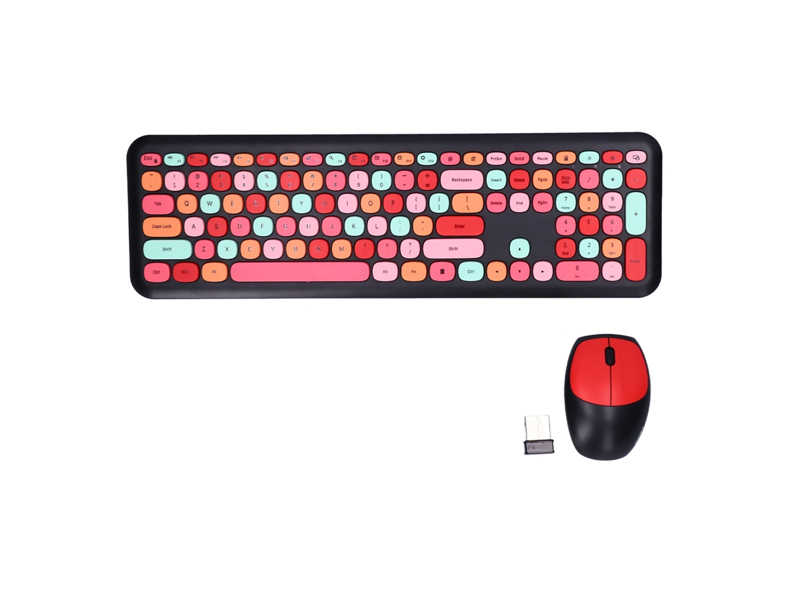 Combo Inalámbrico 2.4g Retro Silencioso De Teclado Y Ratón Con Teclado Numérico Para Pc Y Office