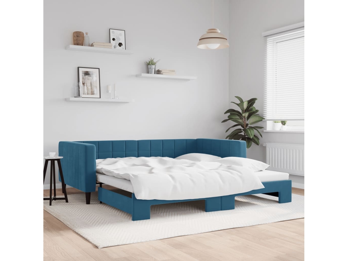 Sofá Cama Nido Terciopelo Azul 100x200 Cm