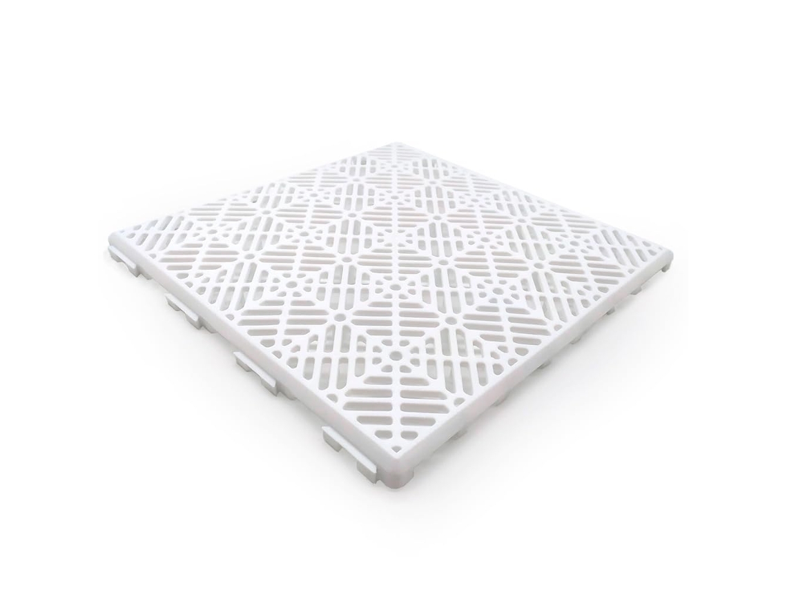 Pack Ahorro 1.000 Losetas Autoventiladas 30x30x1,5cm (≈88m² - Blanco) - Suelos Húmedos, Terrazas, Piscinas, Duchas, Trasteros, Vestuarios...