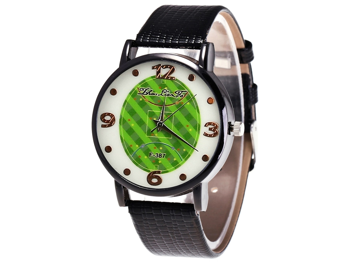 Reloj De Cuarzo Para Parejas Unisex Con Correa De Cuero Pu Zhoulianfa (negro)