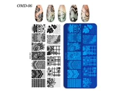 Placas de transferencia de uñas, 3 piezas rectangulares esom-d06