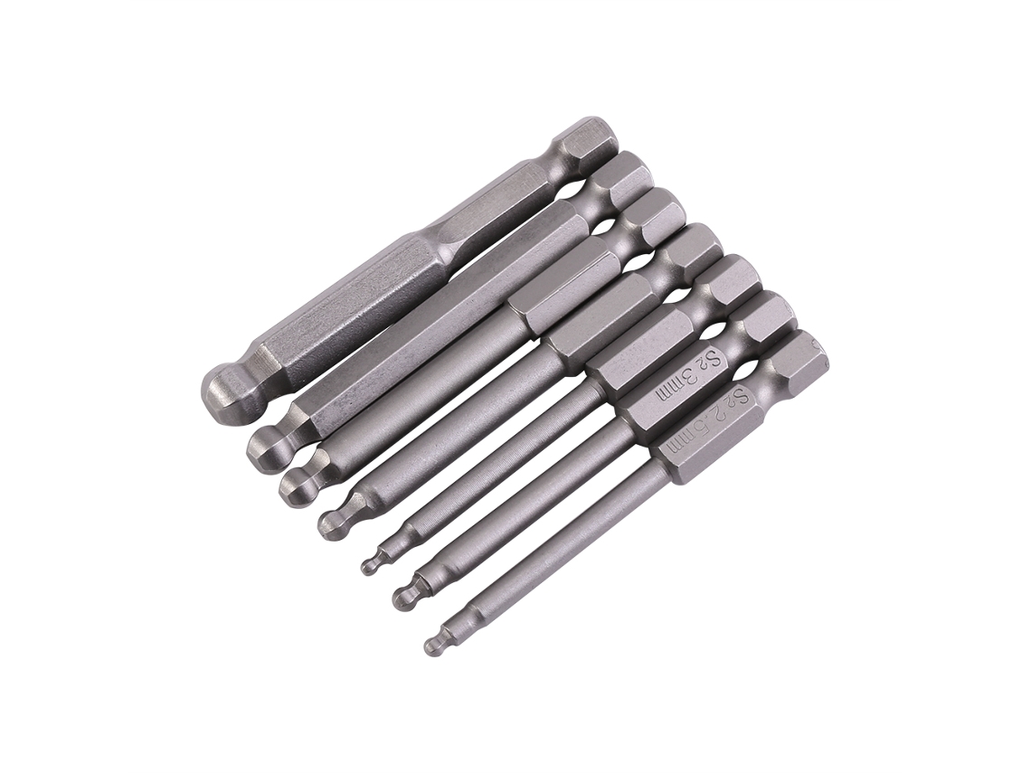 Juego de 7 puntas de destornillador con bola magnética, 2 de 8 mm y 65 mm, ligeras, marca S2.