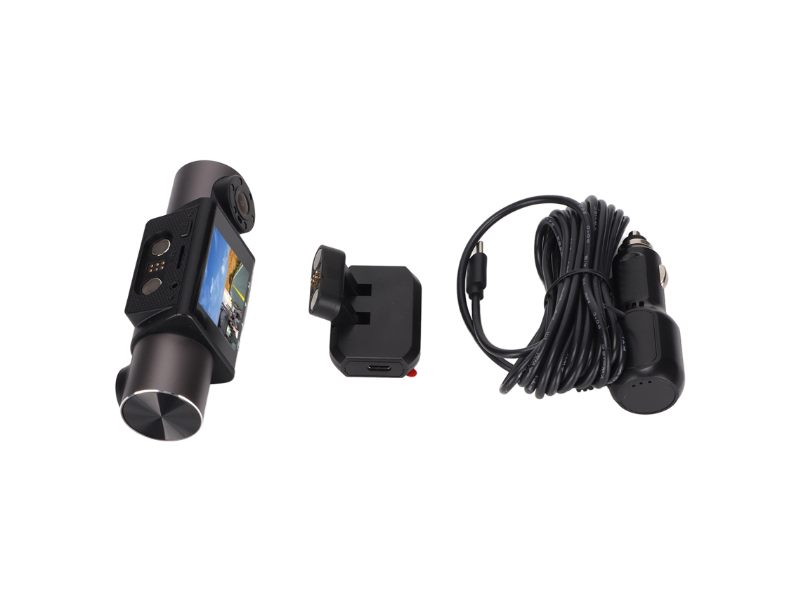 Câmera Dupla De Carro 720p Visão Noturna Gps Gravador De Condução Frontal Traseira Com Suporte Magnético