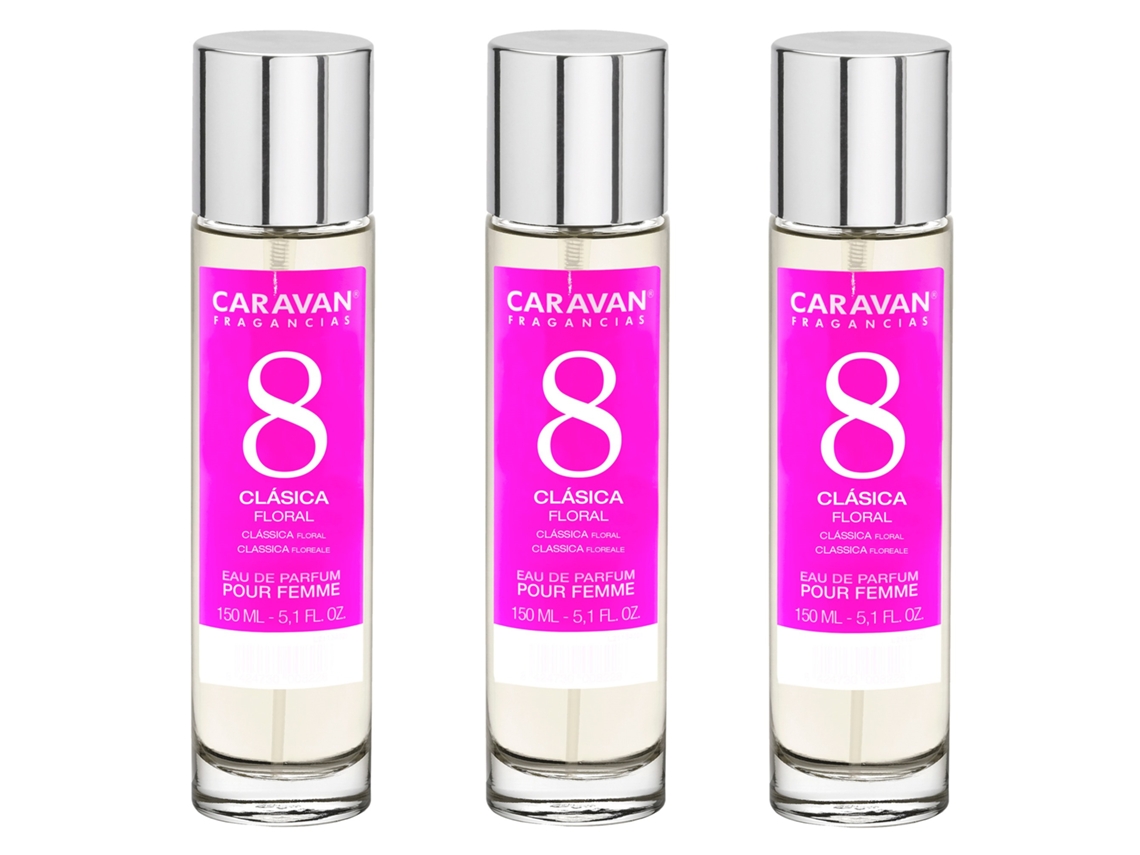 3x Perfume de Mujer Nº8 150ml CARAVAN