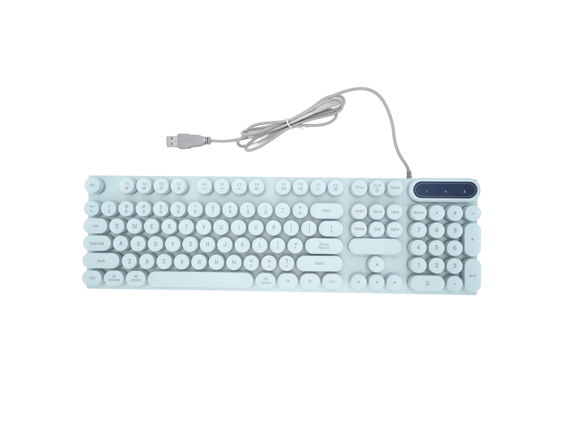 Baoj-2026teclado Gaming Alámbrico Usb 104 Teclas Retroiluminado Ergonómico Pie Desplegable Multimedia Para Pc Portátil Azul