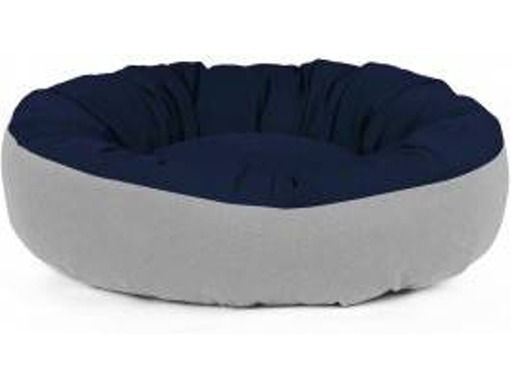 Cama Redonda para Perros y Gatos GAUTY Tela de sarga (Azul Oscuro y Gris - 57 cm)