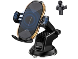 Cargador Inalambrico Auto Qi Fast Sujeción Automatica Ventilacion Yizhood Negro