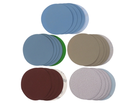 25 peças de discos de lixamento úmido e seco de 5 polegadas e 125 mm 1000 # 2000 # 3000 # 4000 # Multicolor
