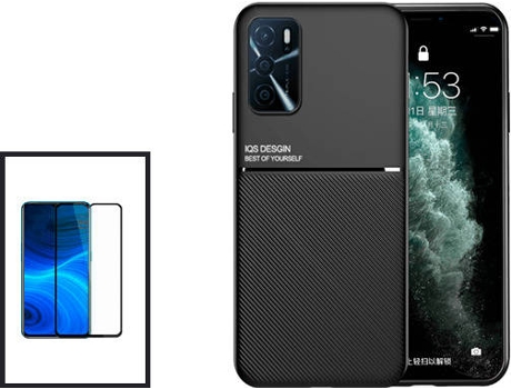 Kit Carcasa Trasera Magnética Anti Choque + Protector de Pantalla Oppo A16 GIFT4ME Negro