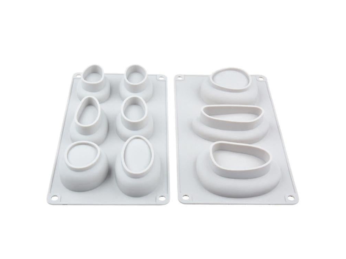 Moldes para tartas, 2 piezas, molde de silicona con forma de guijarro, jabón Chaberlu