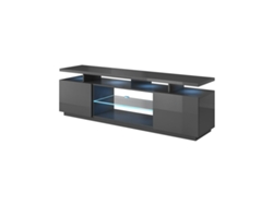 Mueble de TV CAMA MEBLE EVA RTV GR/GR Transparente Grafito Madera MDF 180x56x40 cm
