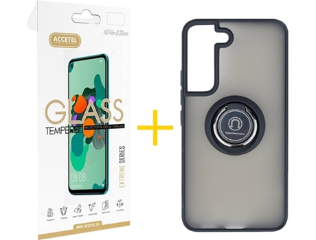 Carcasa + Protector de Pantalla para Samsung Galaxy S22 Plus 5G ACCETEL Negro