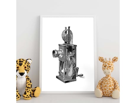 Póster NACNIC de Proyector Antiguo con Objetos Vintage.