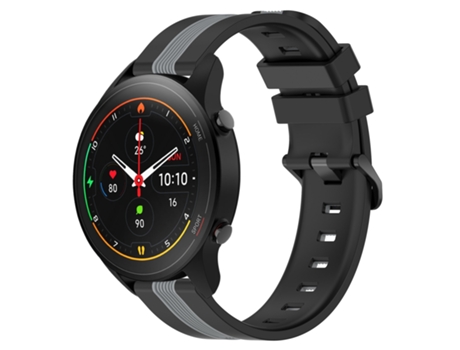 Correa de reloj inteligente para Xiaomi MI Watch S1 Pro Correa de reloj de silicona vertical de dos colores de 22 mm (negro + gris)