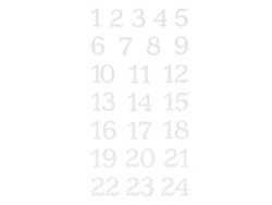24 adesivos de números flocados - misty winter ARTEMIO